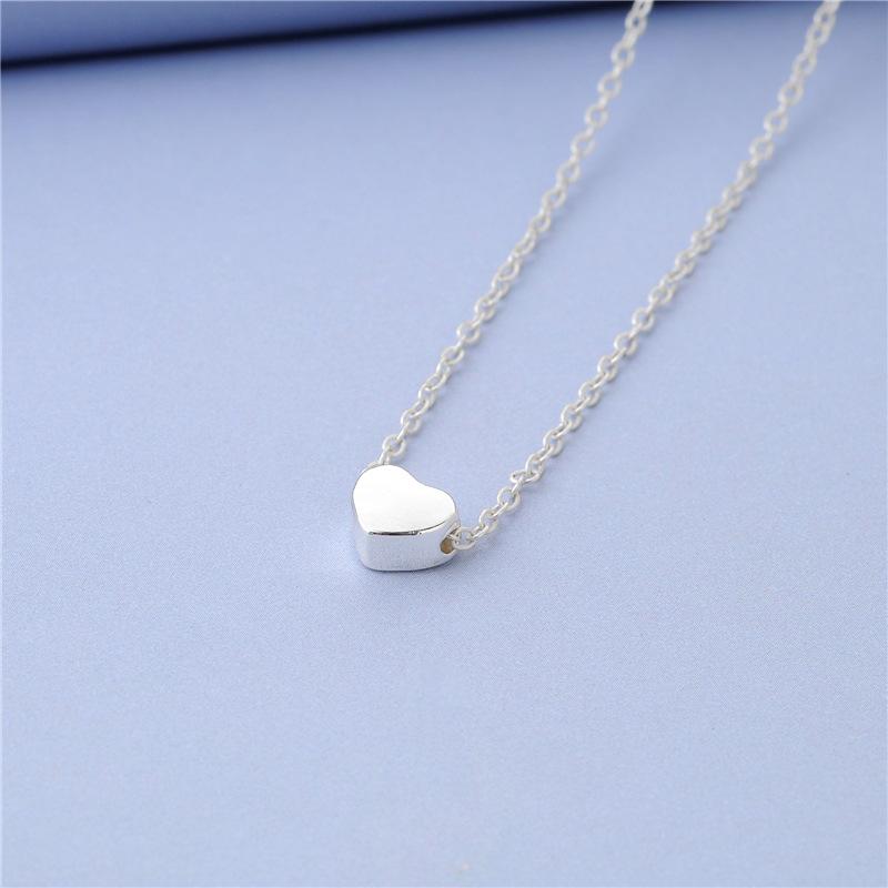 Necklace Explosive Style Heart-to-Heart Necklace Couple Peach Heart Clavicle Chain Love Memory Pendant