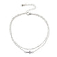 Fashion anklet beach metal color double layer cross anklet women's accessories