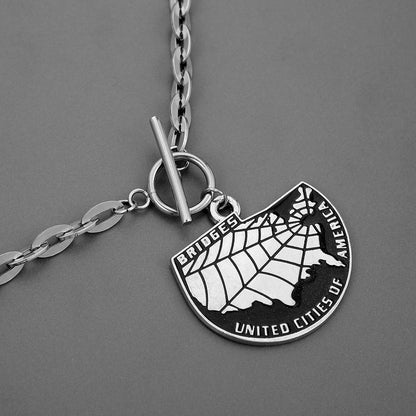Fashion personality game death stranding stainless steel necklace titanium steel trend cold hip-hop punk necklace