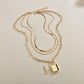 Exaggerated hip-hop net red metal lock pendant necklace retro multi-layer chain necklace