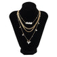 Jewelry temperament niche special-shaped pearl necklace hip-hop ins metal snake bone chain necklace