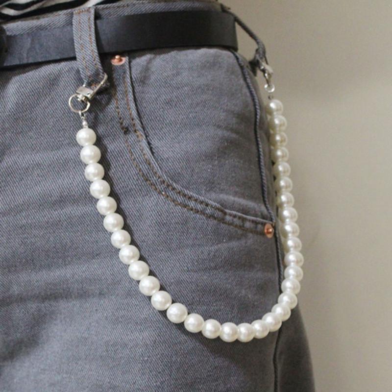 Punk chain pearl double-layer pants chain men and women versatile hip-hop student waist chain female cool ins skirt chain
