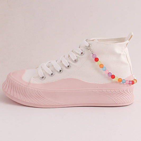 Jewelry bohemian DIY imitation pearl colorful sneaker chain accessories female ins anklet does not fade