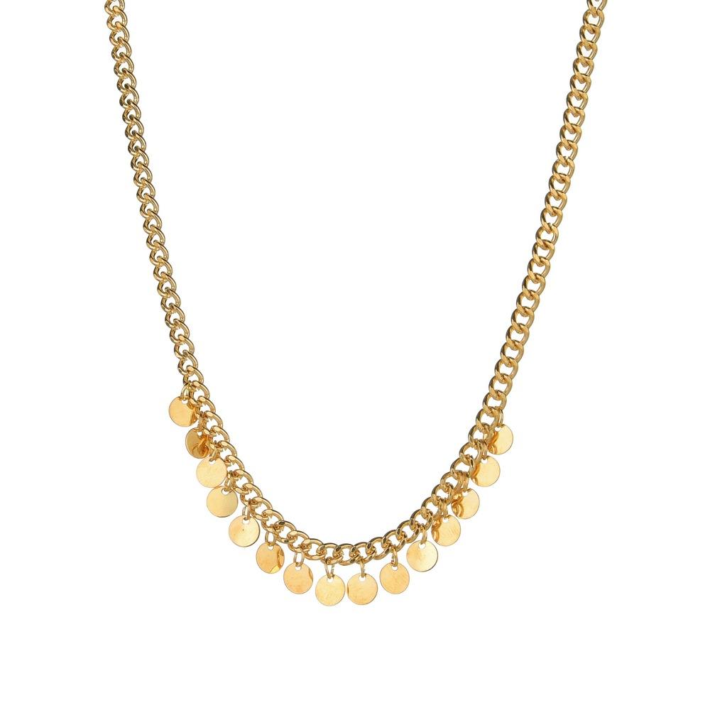 Fashion Round Iron Clavicle Chain Necklace Jewelry