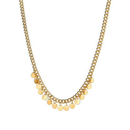 Fashion Round Iron Clavicle Chain Necklace Jewelry