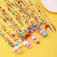 Ins niche design cartoon rainbow monster pendant rice bead necklace hip-hop all-match sweater chain trend style