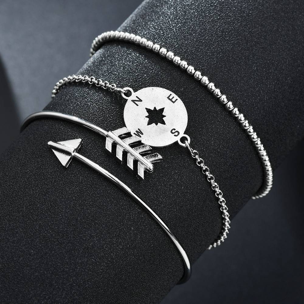 Accessories Popular Street Compass Arrow Bracelet Women's Bracelet Set