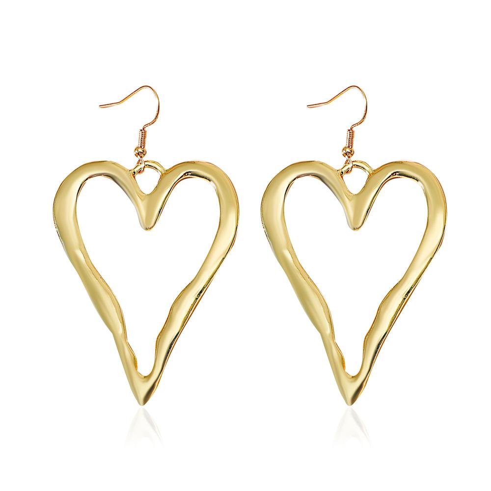 Ins personality irregular love earrings fashion simple temperament trendy metal exaggerated earrings female