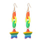 E1214 Jewelry Fashion Acrylic Long Earrings Candy Color Elegant Heart Star Earrings