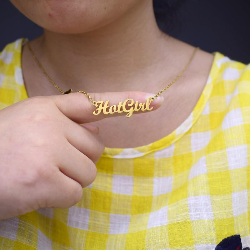 HotGirl Necklace Hot Girl Sexy Girl Clavicle Chain Creative Alphabet Necklace