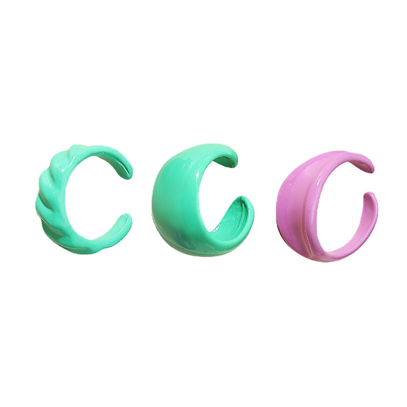Retro Simple Alloy Color Ear Clip Set Ins Personality No Hole Circle Ear Stud Three-piece Set Fashion Earrings Female