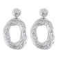 E1814 Retro Irregular Textured Earrings Female Baroque Micro-inlaid Rhinestone Metal Pop Earrings