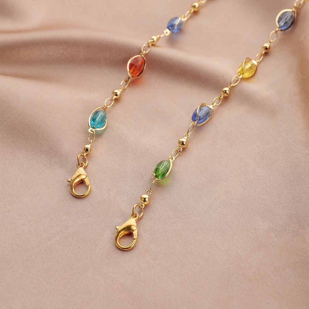 Dongdaemun Color Crystal Beaded Mask Chain Temperament Retro Lanyard Glasses Chain Fashion Jewelry