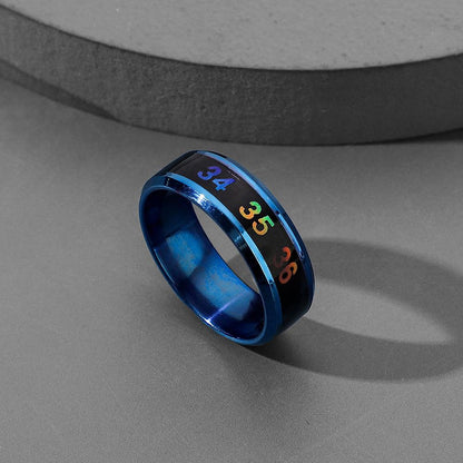 Smart temperature-sensing ring Internet celebrity mood temperature display couple color-changing ring jewelry