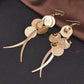 Matte surface shiny metal sheet earrings temperament lady tassel earrings