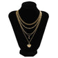 Jewelry personality heart-shaped three-dimensional eyes pendant necklace female simple full diamond moon chain necklace