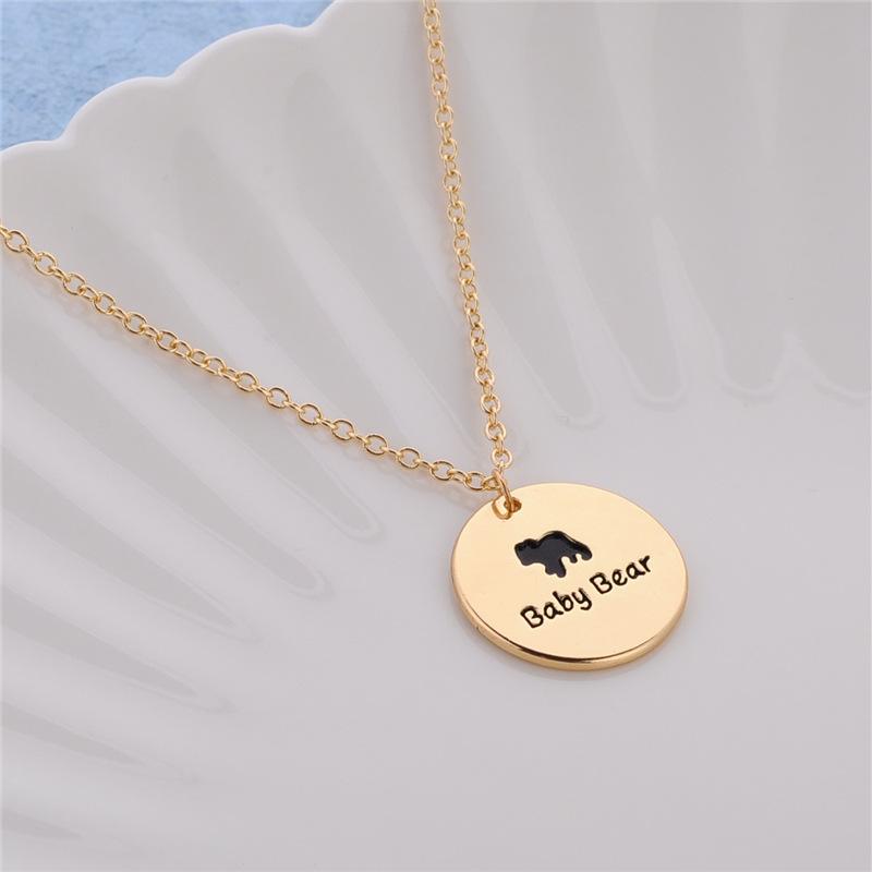 Explosive creative jewelry round cake letter bear bear necklace animal bear pendant