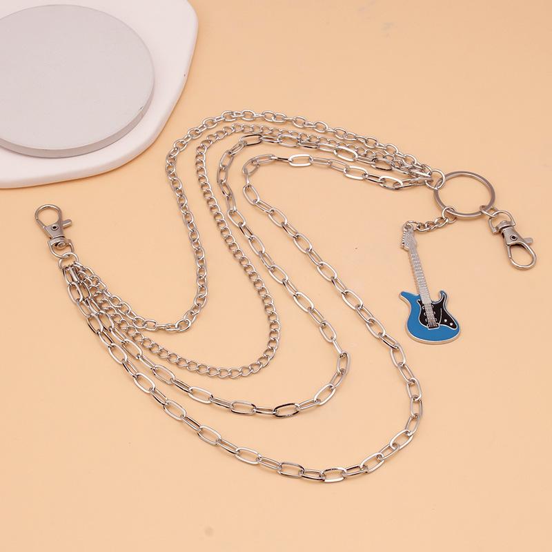 Jewelry simple fashion guitar accessories body chain personality punk metal chain multi-layer pants chain