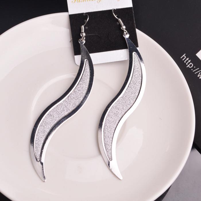 Fashion ear jewelry frosted willow leaf earrings creative alloy leaf earrings earrings