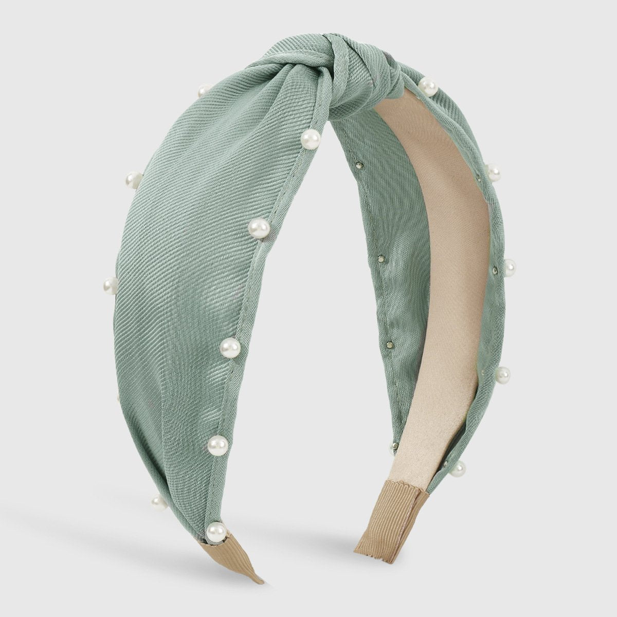 F486 fashion small fragrant nail beads pure color girl hair hoop age-reducing sweet geometric wide-brimmed knotted head hoop