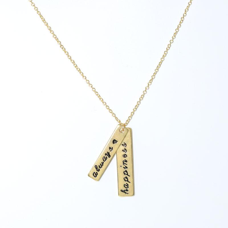 18 trendy jewelry always happy long bar alwaysappiness pendant necklace