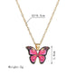 Accessories Fashion Pop Flower Butterfly Necklace Color Drop Oil Alloy Butterfly Jewelry