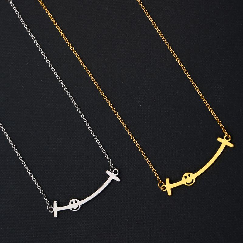 New Concept Titanium Steel Smile Necklace Female Retro Personality Fashion Trendy People Indifferent Simple Smiley Clavicle Chain