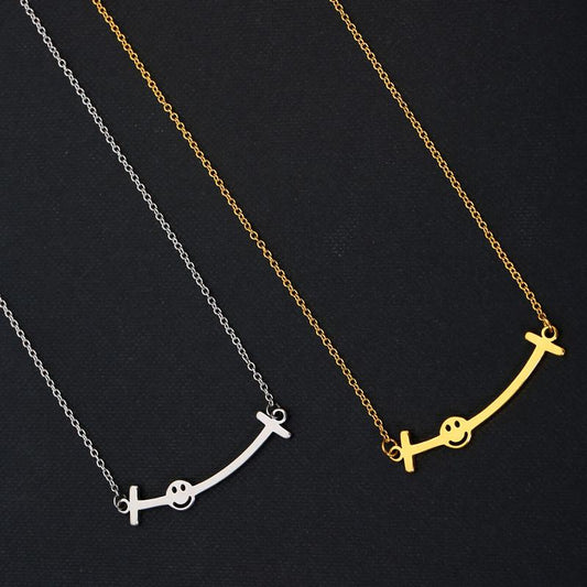 New Concept Titanium Steel Smile Necklace Female Retro Personality Fashion Trendy People Indifferent Simple Smiley Clavicle Chain