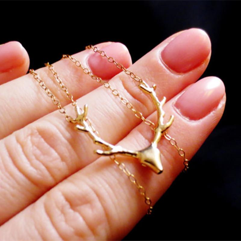 Jewelry girl necklace small animal elk pendant antler necklace