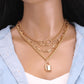 Jewelry Personality Ring Decorative Necklace Hip-Hop Rock Trend Padlock Accessories Multi-layer Set Chain