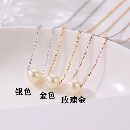 Fashion Jewelry Simple Sexy Business Single Layer Necklace Pearl Clavicle Chain Necklace Women