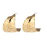 Jewelry Personality Cold Metal Sequin Earrings Female Niche Irregular Geometric C-shaped Earrings