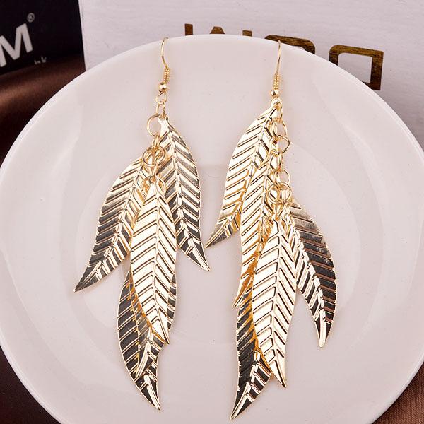 Alloy leaf earrings retro all-match actress earrings night bar party earrings