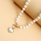 Jewelry Acrylic Pearl Beaded Necklace Love Pendant Necklace Women's Versatile Choker