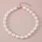 N12 Jewelry Imitation Pearl Temperament French Niche Necklace Geometric Irregular Elegant Necklace