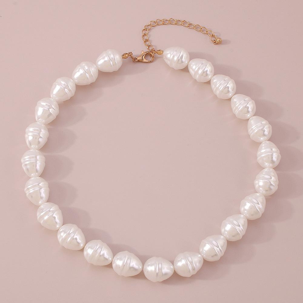 N12 Jewelry Imitation Pearl Temperament French Niche Necklace Geometric Irregular Elegant Necklace