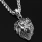 Grid jewelry retro lion head hip hop luminous necklace men domineering hiphop animal pendant