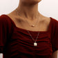 Jewelry ins multi-layer spider web pearl square pendant necklace female Xiaoxiang trend necklace