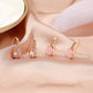 Geometric Oval Moonstone Pink Earrings Female Rose Gold Crystal Water Drop Earrings Earrings Stud Earrings