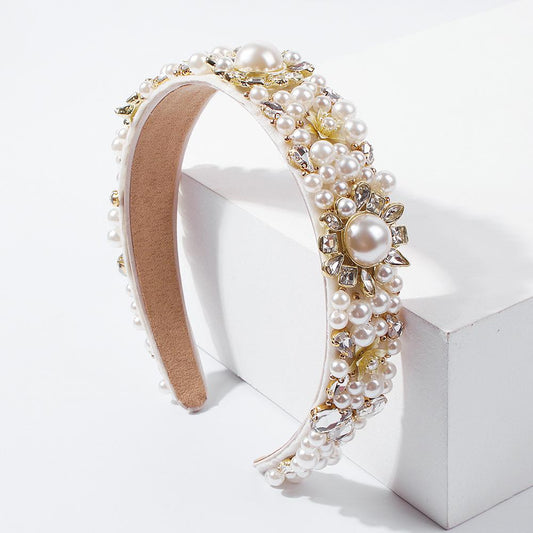 F2931 hair hoop femininity imitation pearl all-match head hoop retro celebrity diamond fashion hair accessories