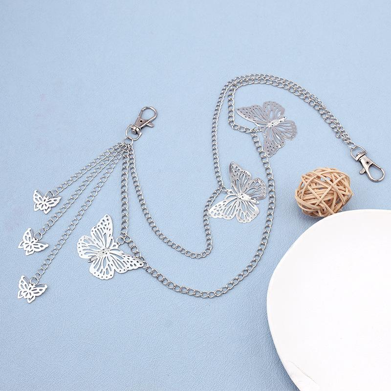 Jewelry Double Chain Butterfly Pendant Waist Chain Ladies Fashion Personality Tide Overalls Decoration