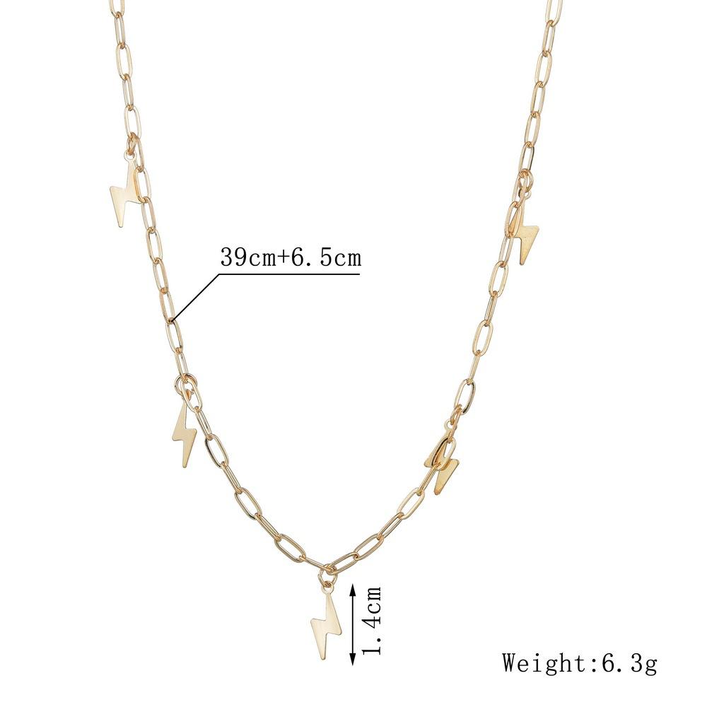 Simple Fashion Lightning Necklace Vintage Clavicle Chain Choker Accessories