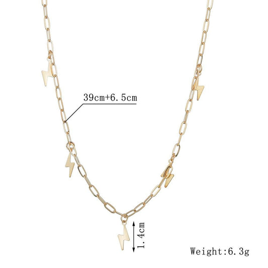 Simple Fashion Lightning Necklace Vintage Clavicle Chain Choker Accessories