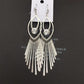 High Quality Ethnic Jewelry Oval Earrings Fine Textured Metal Tassel Imitation Zircon Earrings India