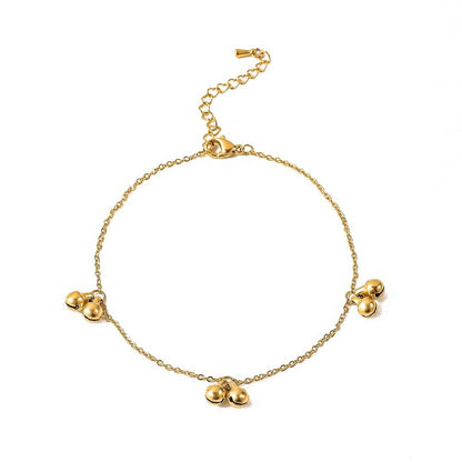 Small fresh stainless steel golden bell anklet simple and versatile cute foot decoration year