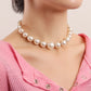 Jewelry colorful light luxury micro-diamond imitation Baroque pearl necklace female all-match y2k beaded necklace ins