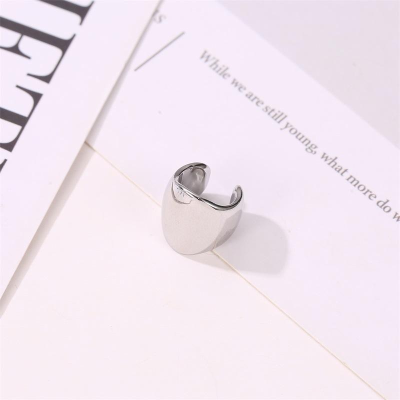 Fashion ear clip simple metal polished men's and women's ear bone clip punk retro geometric wide version without pierced earrings