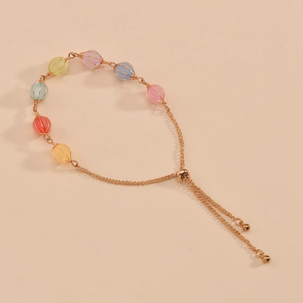 Sweet and Adorable Candy Color Pumpkin Bead Bracelet Adjustable Bracelet Accessories