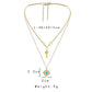 Fashionable Personality Stackable Stainless Steel Necklace Versatile Golden Key Songhua Stone Double Layer Necklace