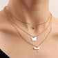 Fashion Jewelry Temperament Butterfly Dragonfly Combination Multilayer Necklace Niche Design Love Pendant Clavicle Chain Female